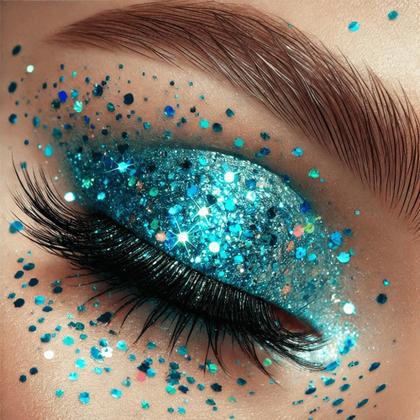 Imagem de Glitter Holográfico Diamante Verde Mix Color Make -Maquiagem Carnaval