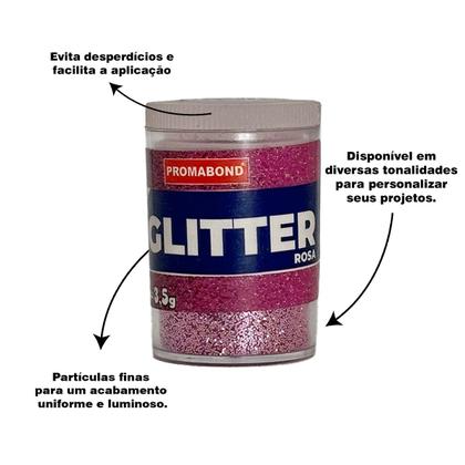Imagem de Glitter Rosa 3,5g Poliéster