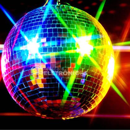 Imagem de Globo Bola Espelho Vidro Refletor Rotativo 30cm Para Festa Show Bar Balada REFG30