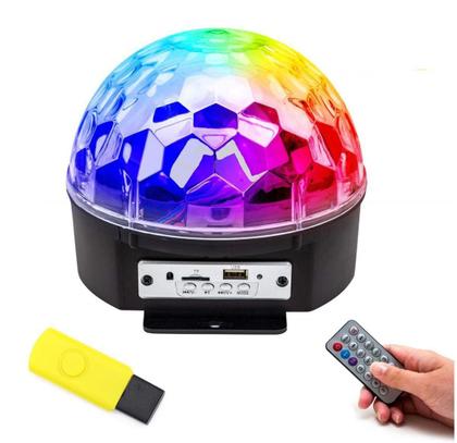 Imagem de Globo Bola Maluca Led Magic Cristal Rgb Bluetooth Pen Drive