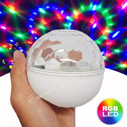 Imagem de Globo Bola Maluca Luz Led Colorido Rgb Usb Mini Iluminação Vibrante Festa Balada Balada LEY2147