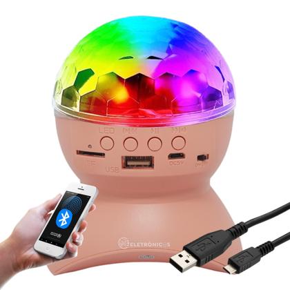 Imagem de Globo de Luz Bola Mágica RGB C/ Caixinha de Som Bluetooth Super Colorido Iluminação de Festa LEY2145