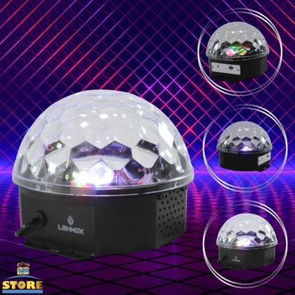 Imagem de Globo de Luzes Coloridas Giratória Grande MP3 Bluetooth com Controle Iluminação RGB para Festa Decoração
