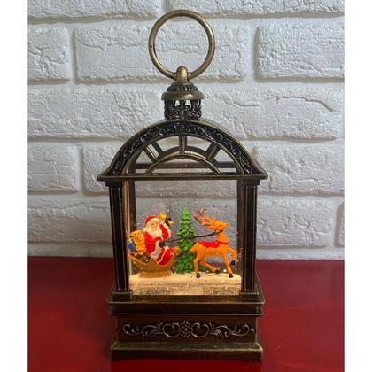 Imagem de Globo de Neve Natal Natalino Luminaria Musical Lamparina Papai Noel Rena Arvore Decoraçao Festa Fim de Ano Enfeite Mesa Estante Trabalho Evento Confra