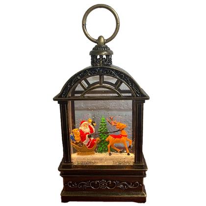 Imagem de Globo de Neve Natal Natalino Luminaria Musical Lamparina Papai Noel Rena Arvore Decoraçao Festa Fim de Ano Enfeite Mesa Estante Trabalho Evento Confra