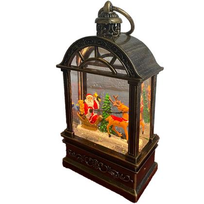 Imagem de Globo de Neve Natal Natalino Luminaria Musical Lamparina Papai Noel Rena Arvore Decoraçao Festa Fim de Ano Enfeite Mesa Estante Trabalho Evento Confra