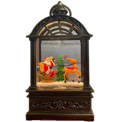 Imagem de Globo de Neve Natal Natalino Luminaria Musical Lamparina Papai Noel Rena Arvore Decoraçao Festa Fim de Ano Enfeite Mesa Estante Trabalho Evento Confra