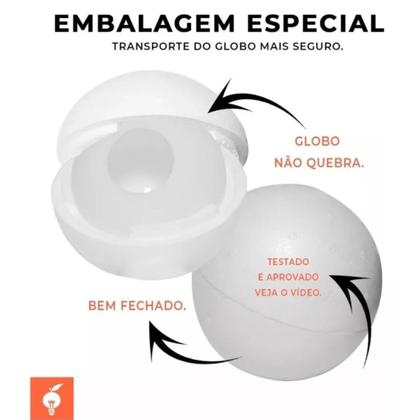 Imagem de Globo de Vidro 14cm de Diâmetro Leitoso Fosco Esfera Bola Encaixe 5cm