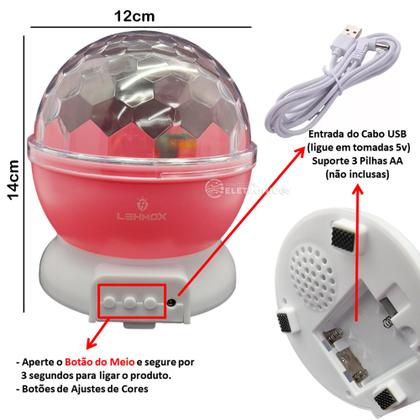 Imagem de Globo Holográfico com Luzes para Decoração Efeitos Visuais Incríveis Para Discotecas, Clubes LEY1737