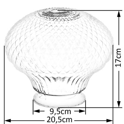 Imagem de Globo Paraquedas Bico de Jaca Vidro Transparent boca 10 Med
