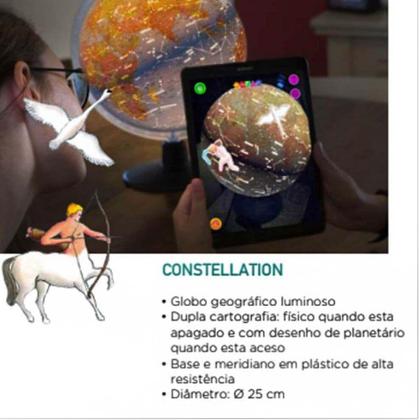 Imagem de Globo Terrestre 25cm Constelação Iluminado Tecnodidattica