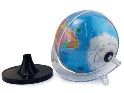 Imagem de Globo Terrestre Giratório Mapa Mundi em Português Escolar 30cm Base Preta Removível