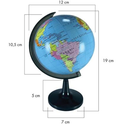 Imagem de Globo Terrestre Giratorio Mesa Mapa Mundi Político 10,5 cm