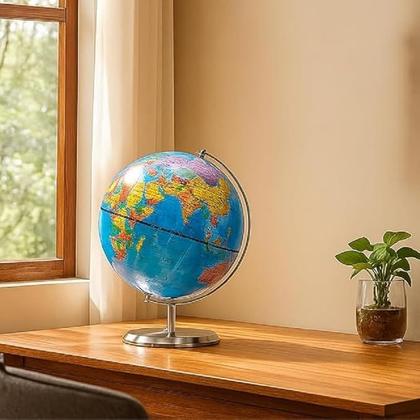 Imagem de Globo Terrestre Giratório Polítuci Mapa Mundi Grande 40CM ESCOLAR ESTUDO DECORACAO DE MESA
