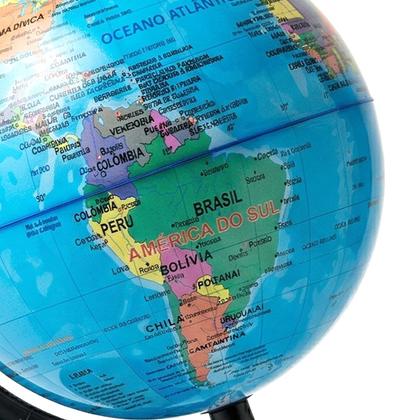 Imagem de Globo Terrestre Mapa Escolar Mundi Continental Giratório 13 Cm Decorativo