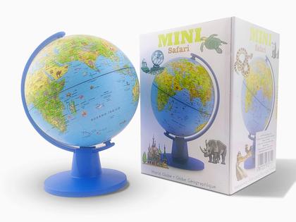 Imagem de Globo Terrestre Mini Safari Animais Ilustrados Pontos Turísticos dos Países 16 CM Azul Tecnodidattica