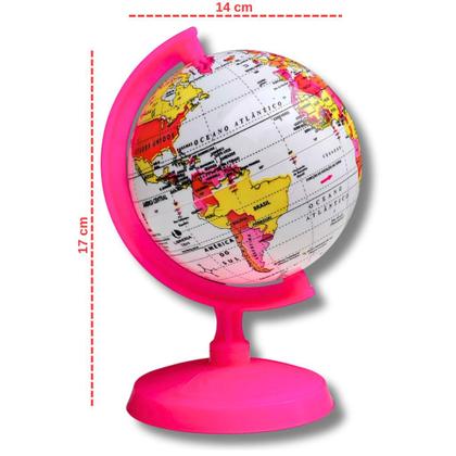 Imagem de Globo Terrestre Político Decorativo Baby 10cm Diâmetro Rosa