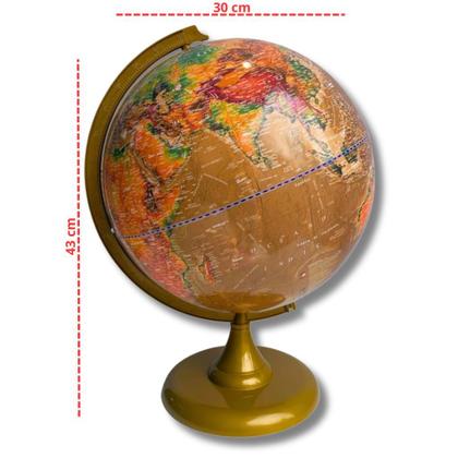 Imagem de Globo Terrestre Político Histórico 30cm Diâmetro com Mapa Mundi Gigante e Lupa