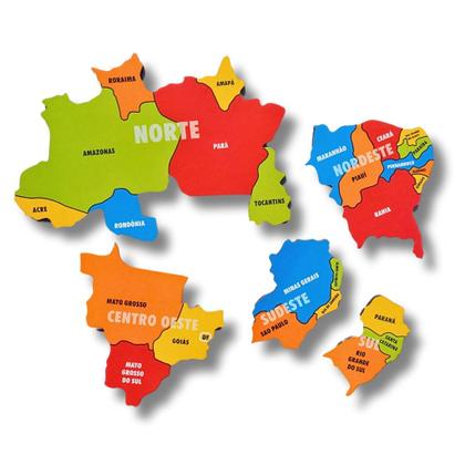 Imagem de Globo Terrestre Politico + Mapa Pedagógico Educativo De Madeira Do Brasil - Regiões