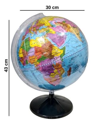 Imagem de Globo Terrestre Político Tátil Braile Alto Relevo 30cm
