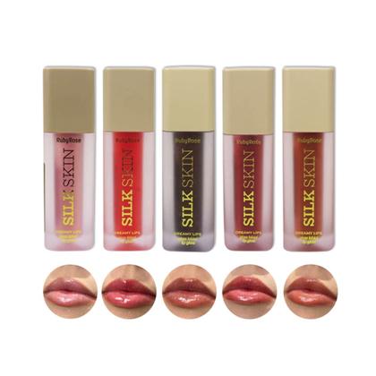 Imagem de Gloss Brilho Labial Silk Skin Dreamy Lips da Ruby Rose Cor Cinnamon Glow com Glitter