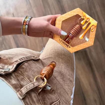 Imagem de Gloss de Mel Labial Dourado Presente Perfeito para Menina