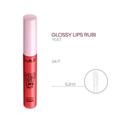 Imagem de GLOSS LABIAL VULT GLOSSY LIPS 24/7 RUBI 5,2ml - Hidratação e Cor