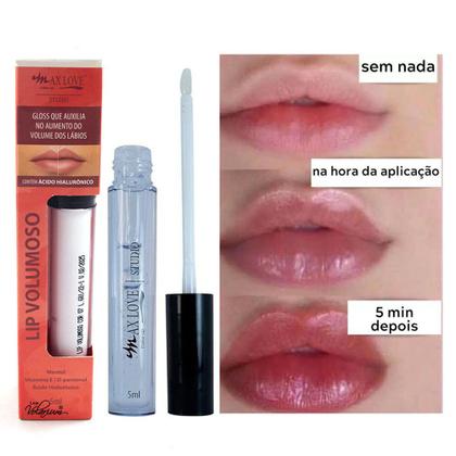 Imagem de Gloss max love lip volumoso boca rosa saudavel com acido hiluronico vegano