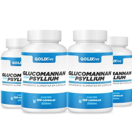 Imagem de Glucomanan Psylium 360 cápsulas 500 mg kit 3 x 120 cáps Glucomannan