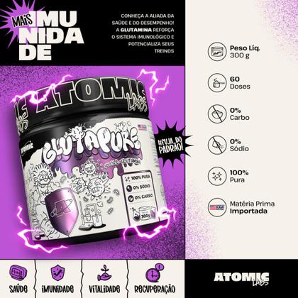 Imagem de Glutapure 300g L-glutamina 100% Pura Isolada - Atomic Labs