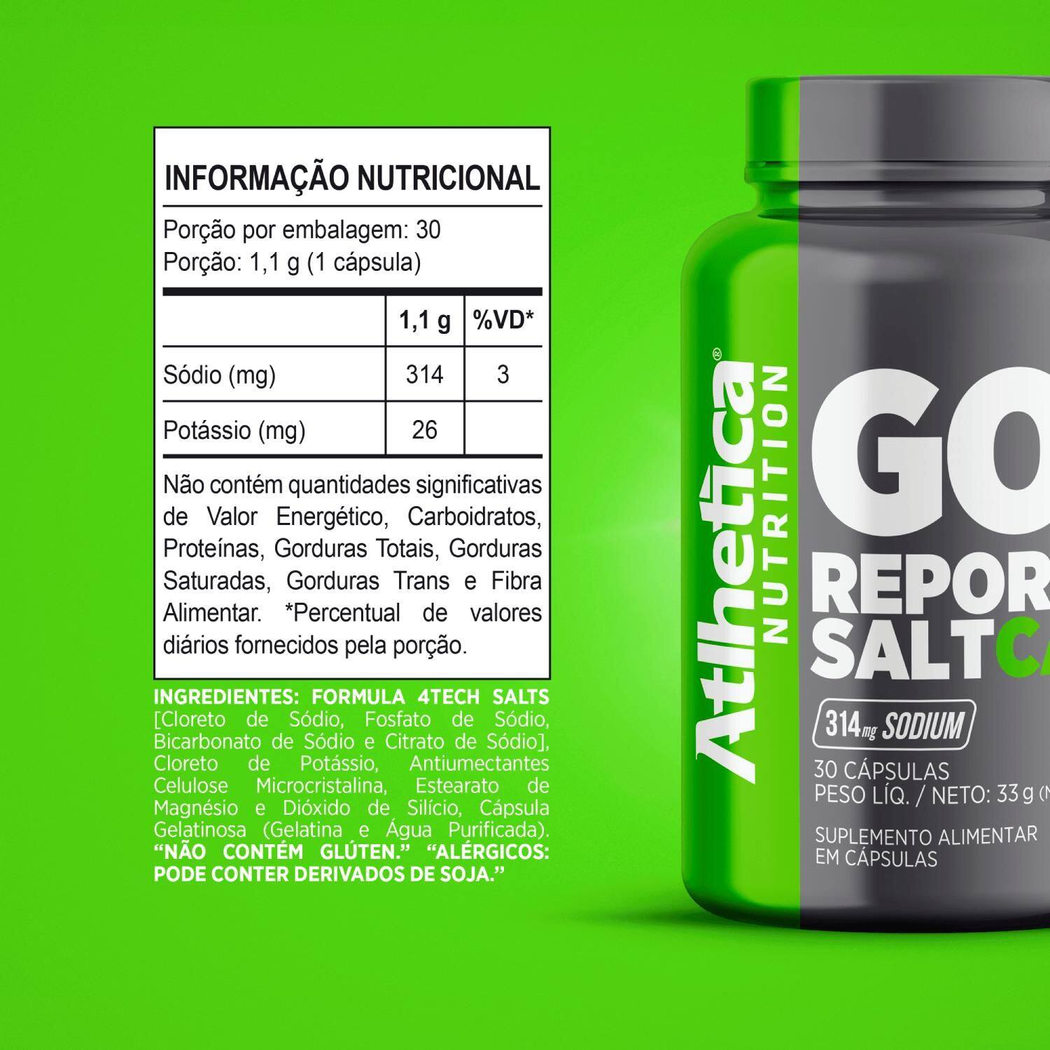 Imagem de GO! Repor Salt  (30 caps) Atlhetica Nutrition 
