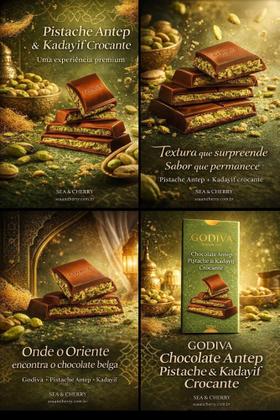 Imagem de Godiva Chocolate Dubai Crocante Com Kadayif, Leite e Antep Pistache 122 gr