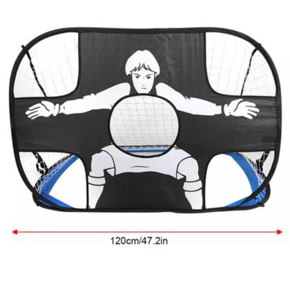 Imagem de Gol de futebol dobrável duplo com alvo