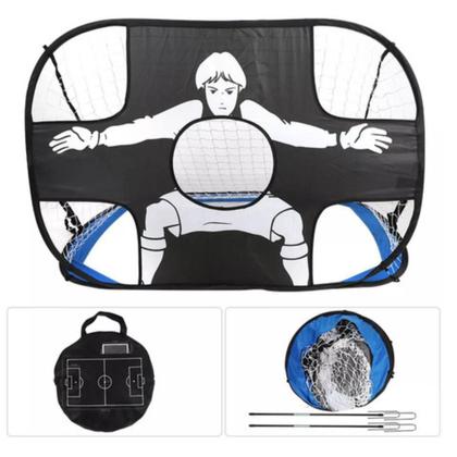 Imagem de Gol de futebol dobrável duplo com alvo