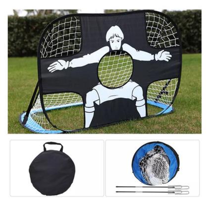 Imagem de Gol de futebol dobrável duplo com alvo