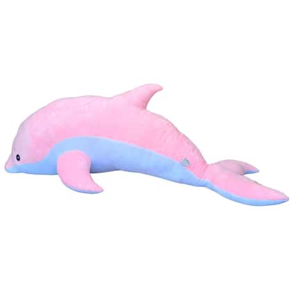 Imagem de Golfinho de Pelúcia Rosa Grande 95cm Plush Antialérgico