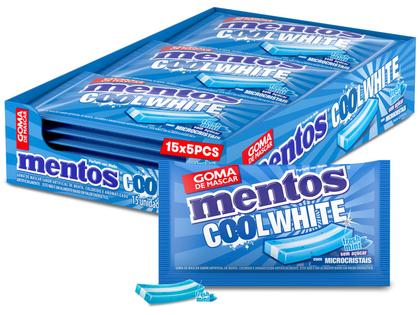 Imagem de Goma de Mascar Mentos Cool White Menta sem Açúcar Display com 15 Slabs