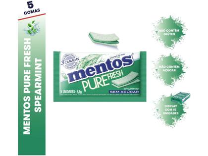 Imagem de Goma de Mascar Mentos Pure Fresh Spearmint sem Açúcar Display com 15 Slabs