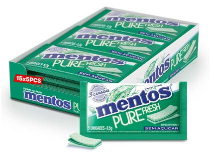 Imagem de Goma de Mascar Mentos Pure Fresh Spearmint sem Açúcar Display com 15 Slabs