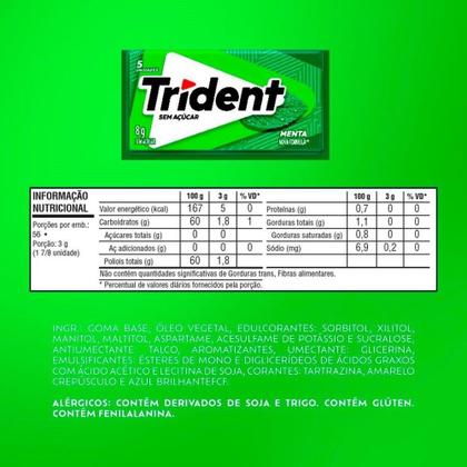 Imagem de Goma de Mascar Trident Menta 8g Display com 21 Unidades