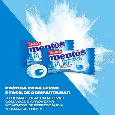 Imagem de Gomas de Mascar, Mentos, Pure Fresh Mint, Sem Açúcar, sabor de menta Monopeça  60 Unidades