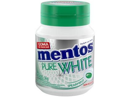 Imagem de Gomas de Mascar Mentos Pure White Spearmint Sem Açúcar Sabor de Hortelã Display 336g 6 Unidades