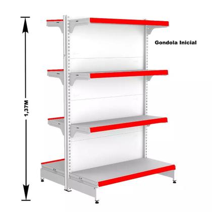 Imagem de Gondola Centro 137 Fit Ate 9 Metros 1 Ponta Branco 76b Pe Vermelho