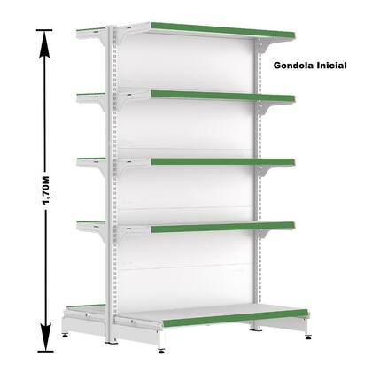 Imagem de Gondola Centro 170 FIT Inicial Branco 10 Bandeja Pe Verde