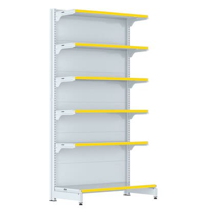 Imagem de Gondola Parede 202 Fit Farmacia Ate 2 Metros Branco Pe Amarelo