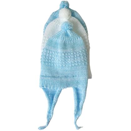 Imagem de Gorro de bebê kit com 3 toucas de lã tricô