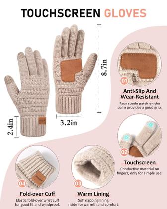 Imagem de Gorro de inverno, chapéu, cachecol, luvas, conjunto de bandanas SENPUKI para mulheres