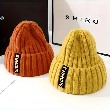 Imagem de Gorro De Tricô Feminino Elegante, Respirável E Elástico Em Acrílico Para O Inverno, Design De