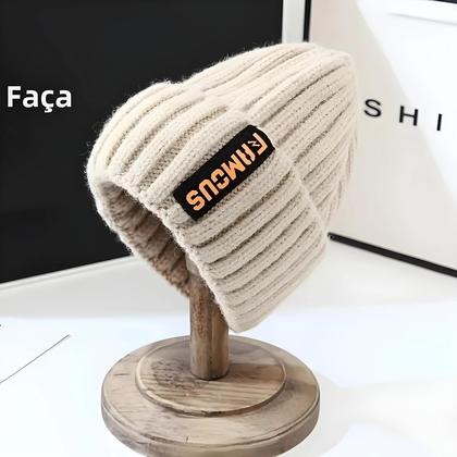 Imagem de Gorro De Tricô Feminino Elegante, Respirável E Elástico Em Acrílico Para O Inverno, Design De