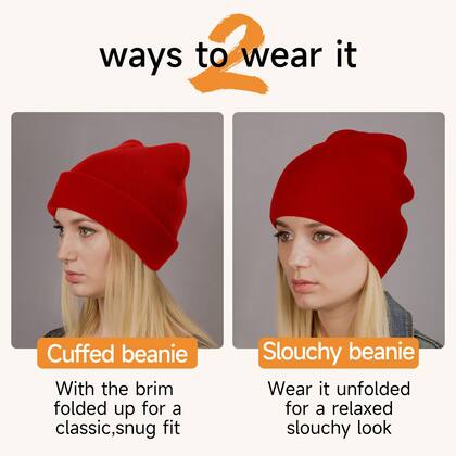 Imagem de Gorro de Tricô Vermelho com Aba Scotamalone Unissex
